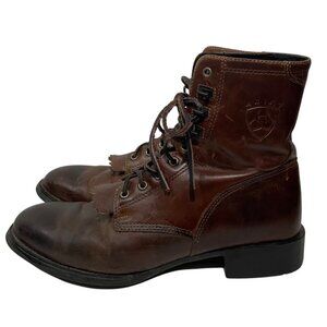 Ariat Heritage Lacer Lace Up Cowboy Western Boots Mens 9D Brown Leather